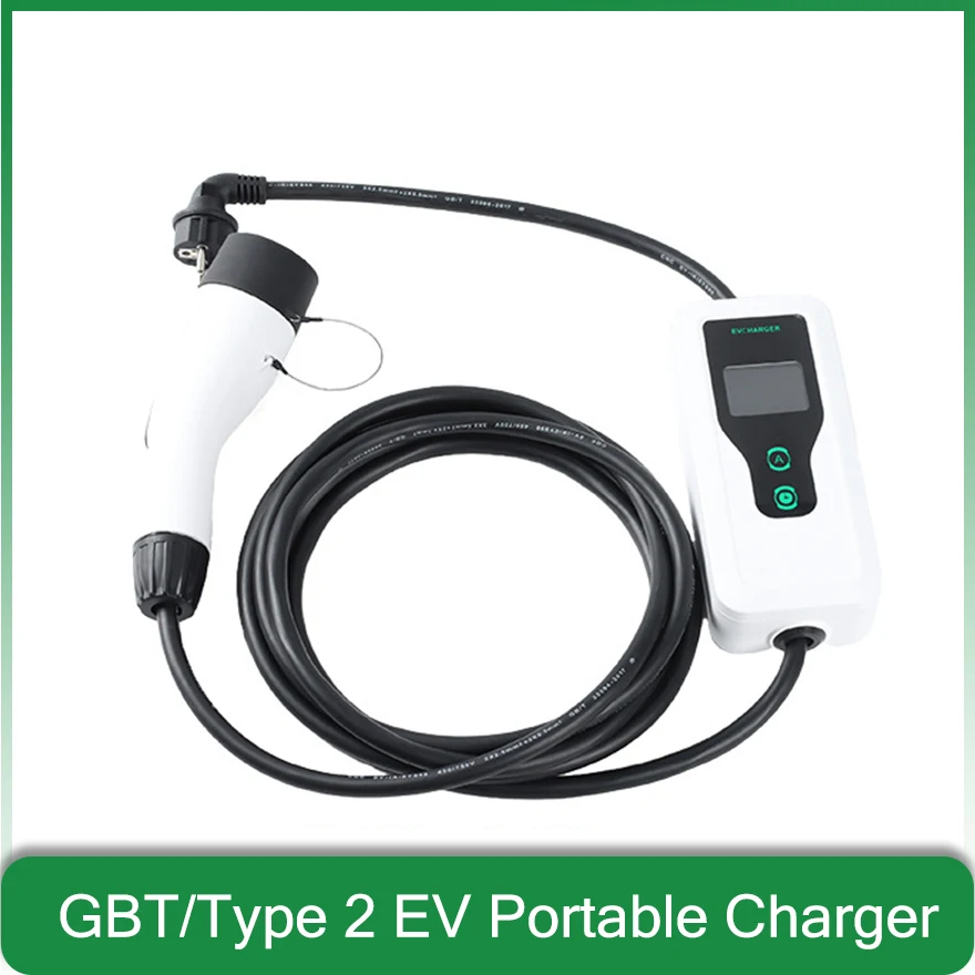 

EVSE Type 2 GBT EV Portable Charger 1 Phase 16A 3.5KW Chinese Electric car vehicle Charging 220V wallbox for byd