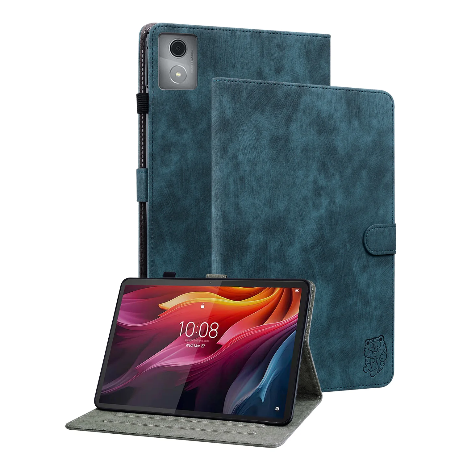 Charming Tiger Flip Case: Shockproof, Foldable Stand, Solid Tablet Cover