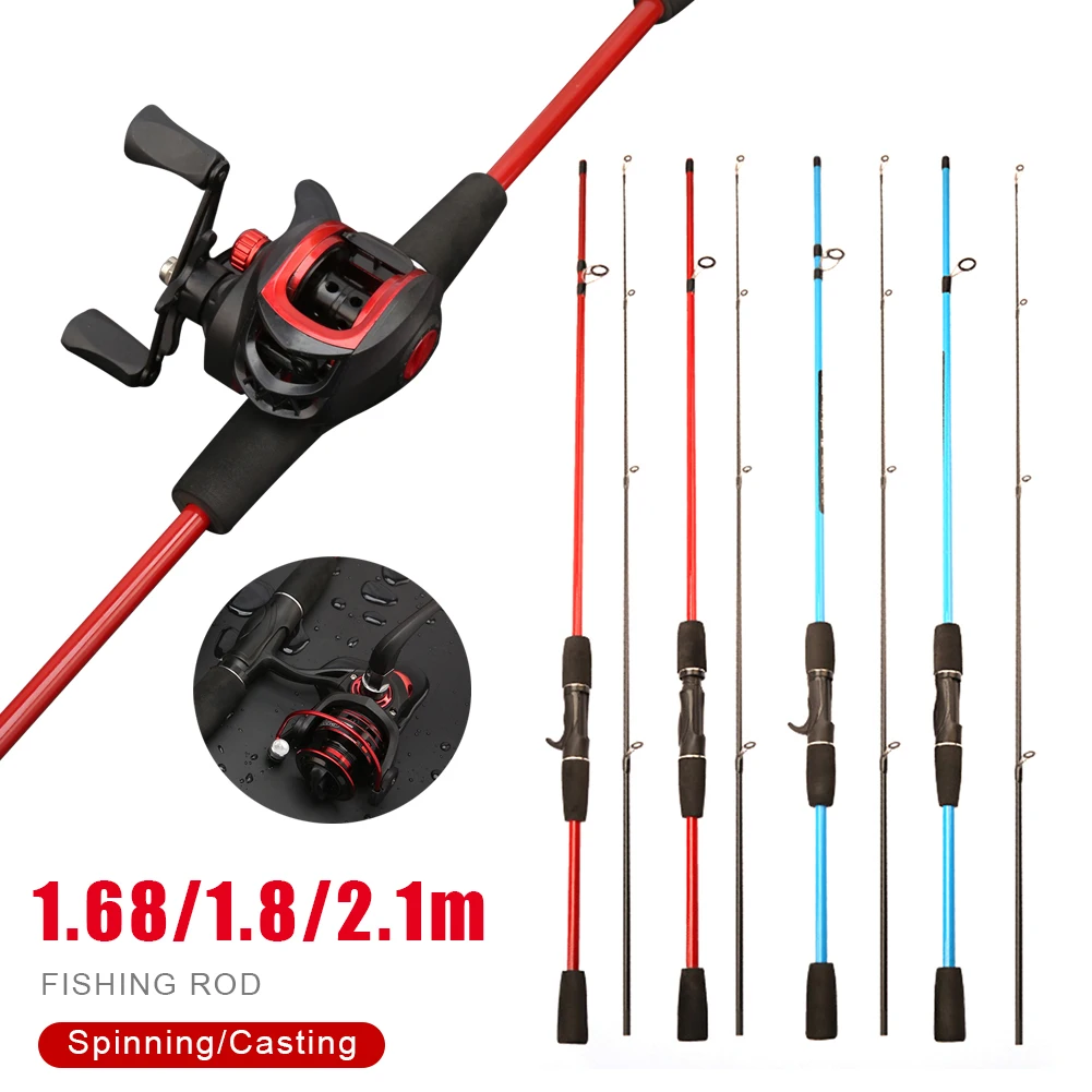 

Portable Fishing Rod 1.65m/1.8m/2.1m Carbon Casting Rod 2Section 1-80g Handle Lure Fishing Pole Tackle Outdoor Fish Accessories