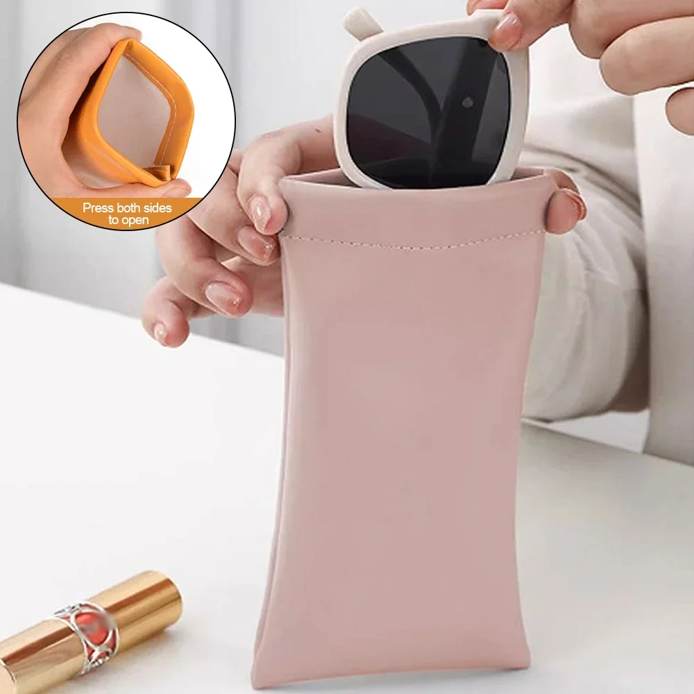 Multicolored Soft PU Leather Unisex Eyewear Storage Pouch