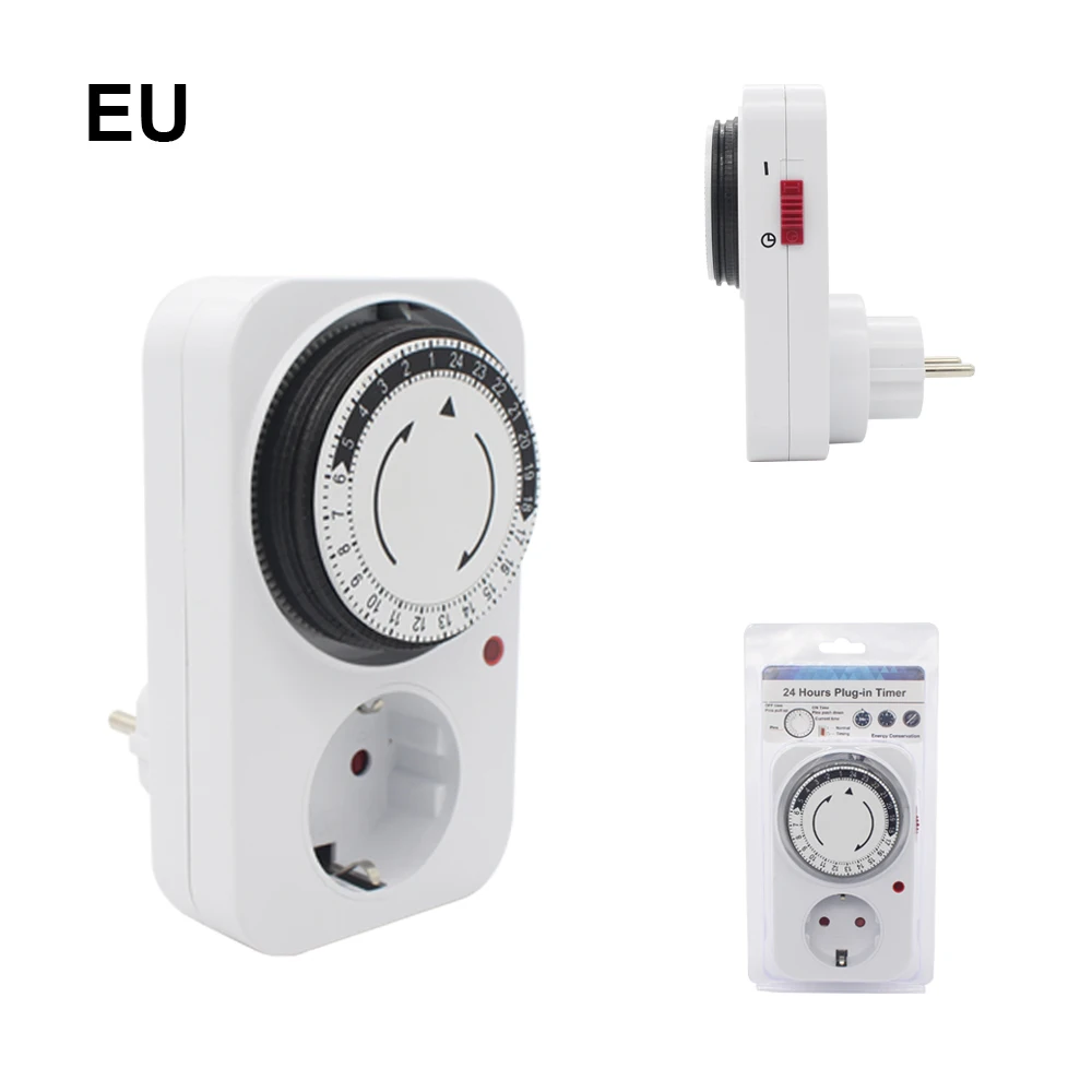 ManHua 24 Hour Europe Plug EU UK plug TG14 TG44 Programmable Mechanical Timer Switch Universal Socket Timer 220V 16A 5