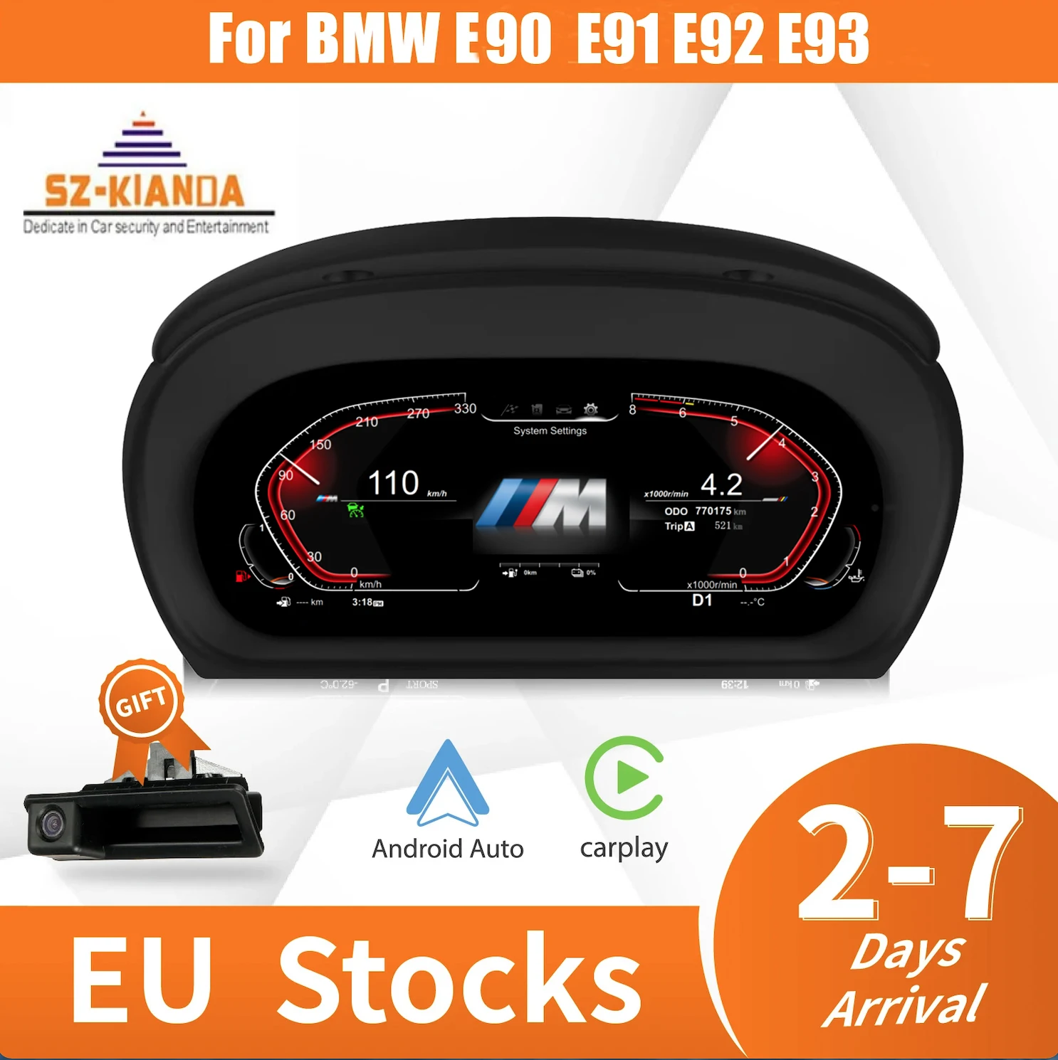 12.3''Digital Dashboard For BMW 3 Series E90 E91 E92 E93 LCD Instrument Cluster Panel Cockpit Voor speedometer head up display