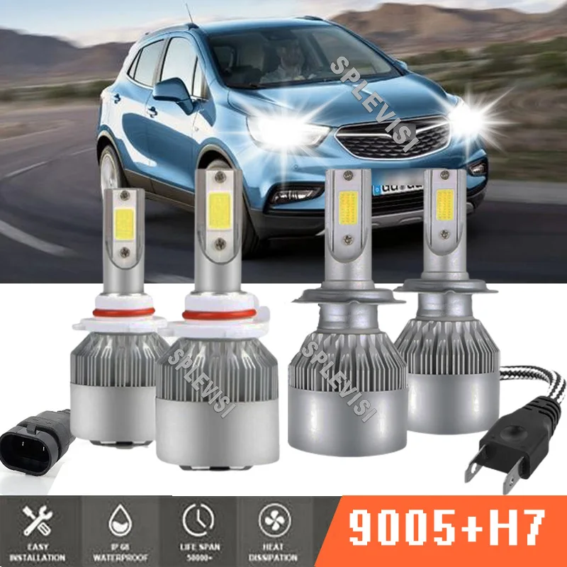 

4x 6000K White High Low Beam Fog Headlight Bulbs Car Auto Light For Vauxhall Mokka 2012-2019 2013 2014 2015 2016 2017 2018