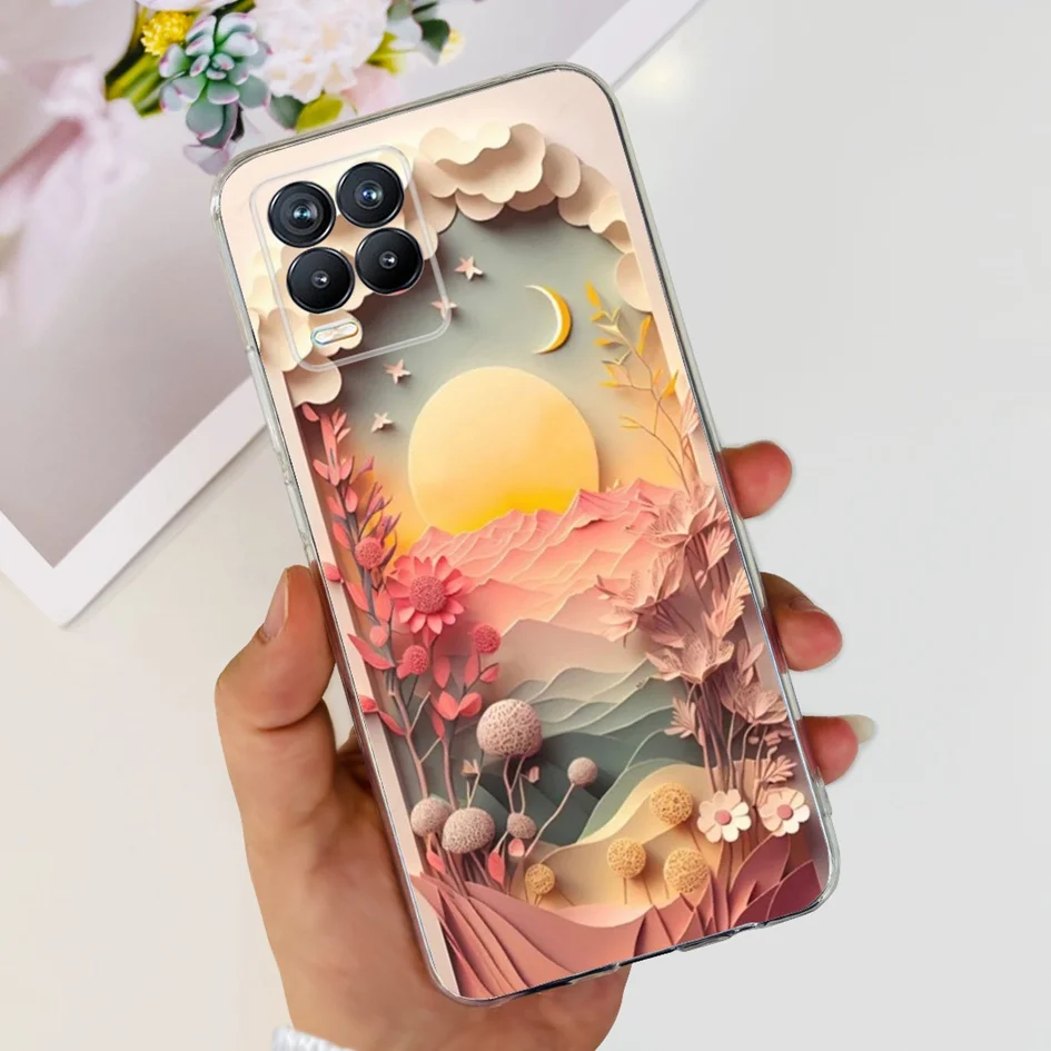 Fashion Flower Love Heart Soft Silicone Clear Phone Case Cover