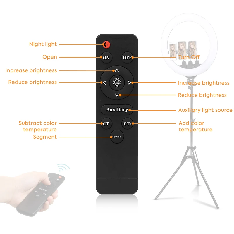 22inch Photo Rings Light With 2M Tripd 3200-6500K Color Temperature Brightness Lamp for Studio Shooting /Streaming Live 5