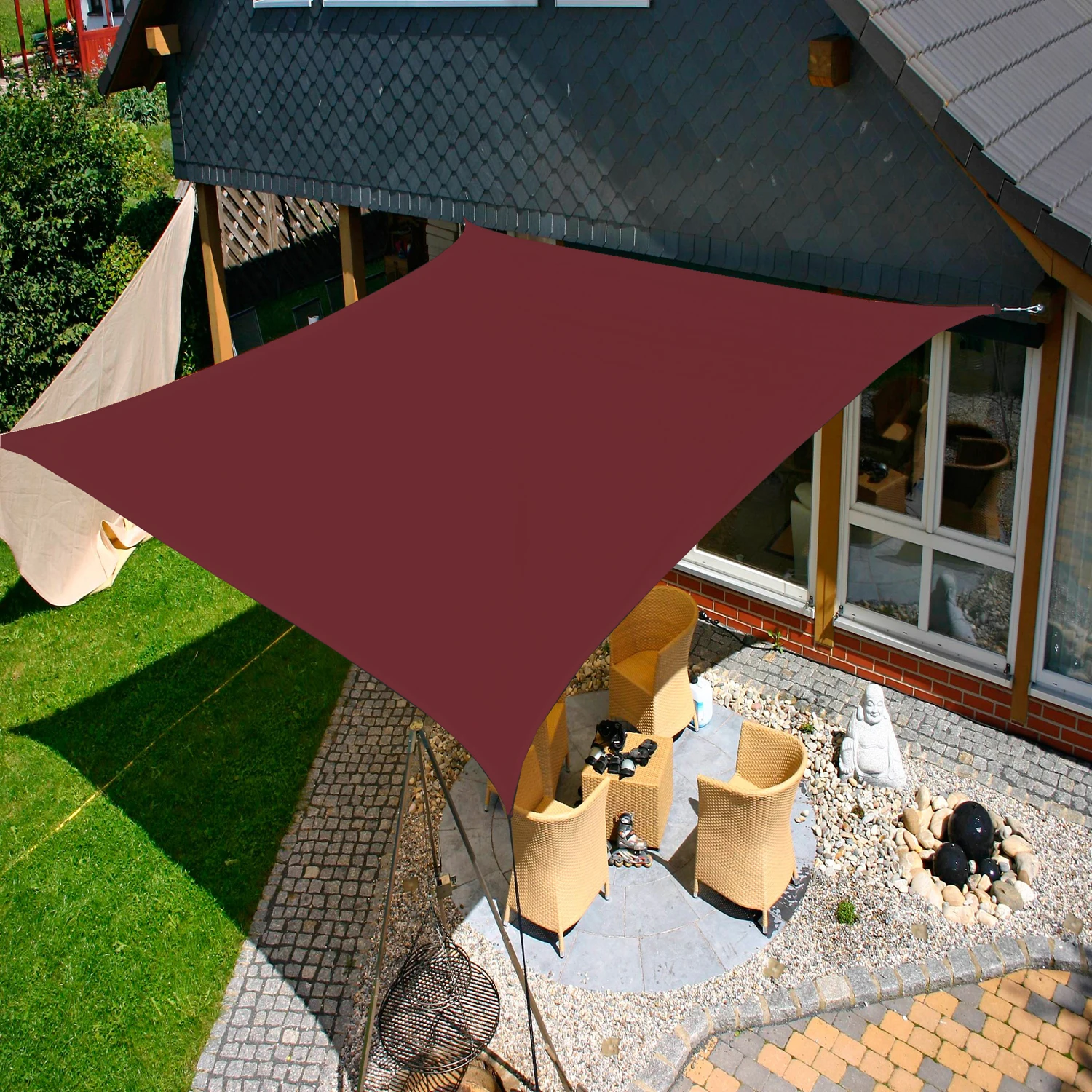 1PC, UV-Blocking, Waterproof Sun Canopy Shade Sail - Portable with EasyFasten for Patio, Deck, Yard 6