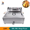 Electric 220V Deep Fryer Machine For Chips Chicken Large Capacity 20L 30L Frying Machine with Oil Drain Faucet 1