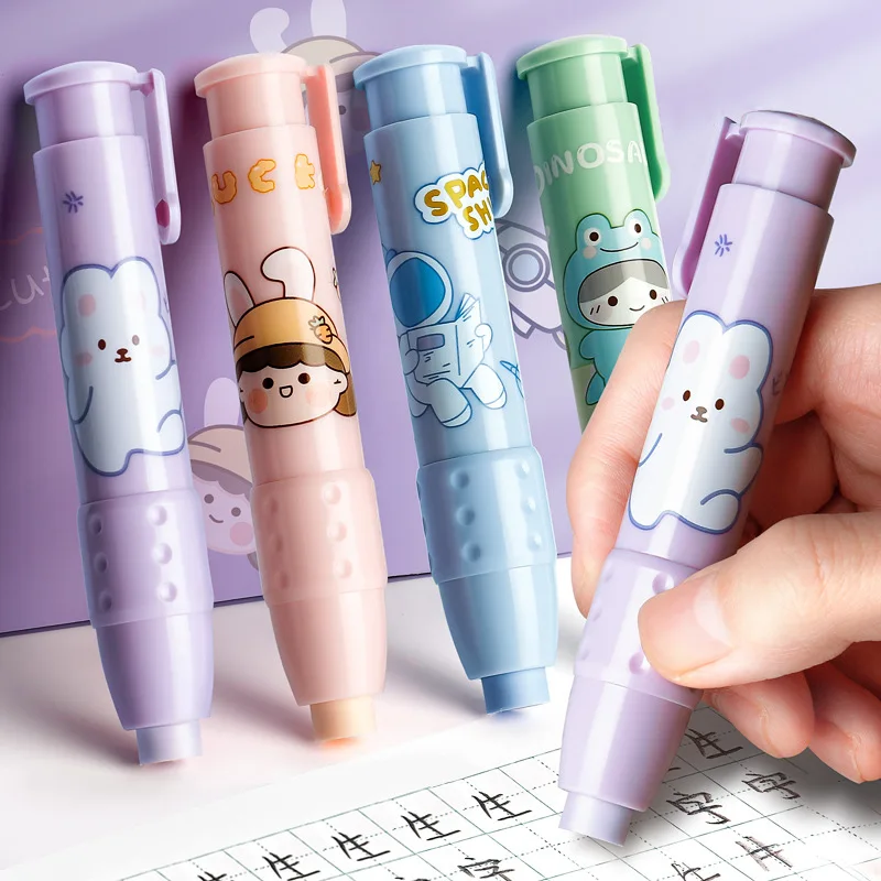 

pressing cartoon pencil eraser Pen type cute eraser Replaceable rubber core School student rubber eraser kid gifts office eraser