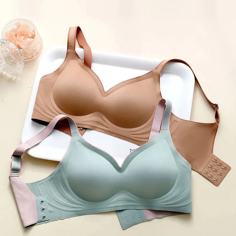 Contrast Color Gradient Underwear for Women with Small Chest, Push-up and Adjustable Shape, No Steel Ring, Seamless Sports Bra 6