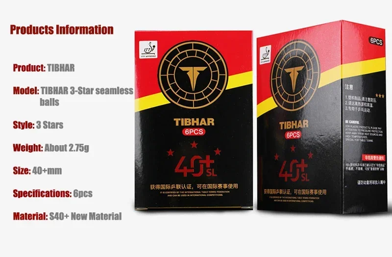 Description Picture 2 of itemTIBHAR 3-Star Seamless Ping Pong Balls 40+ New Plastic ITTF Approved Professional Table Tennis Ball for Training Competitions