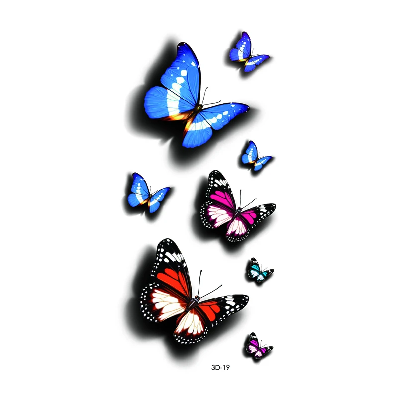 37 Stile 3D Temporäre Tattoos Aufkleber Schleife Schmetterling Rose Blume Flash Tattoo Feder Früchte Tiere Fake Tatoo Frauen – Detail 19