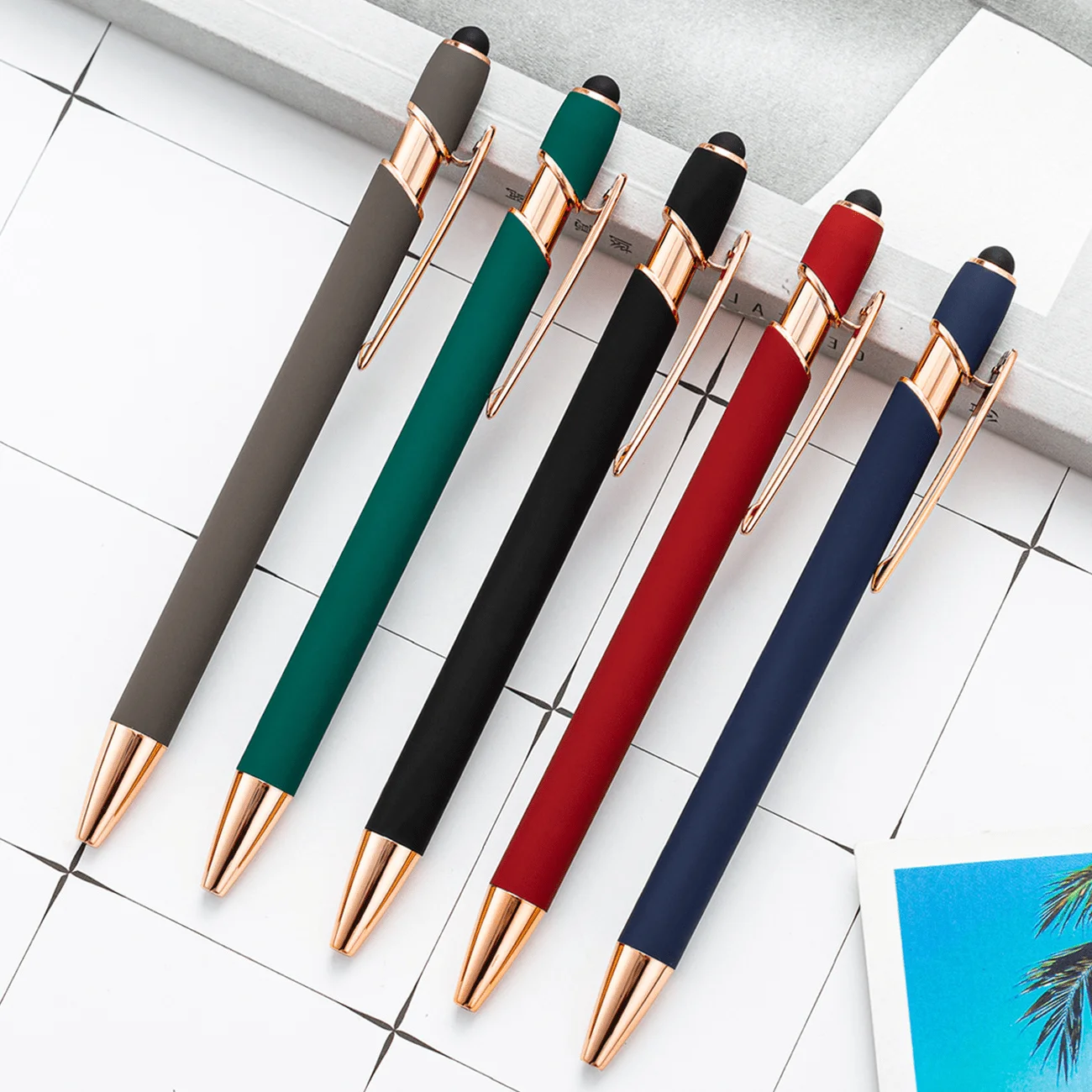 1 Piece Stationery Office School Supplies Press Touch Screen Ballpoint Pen Cute Metal Pens Kawaii School Supplies