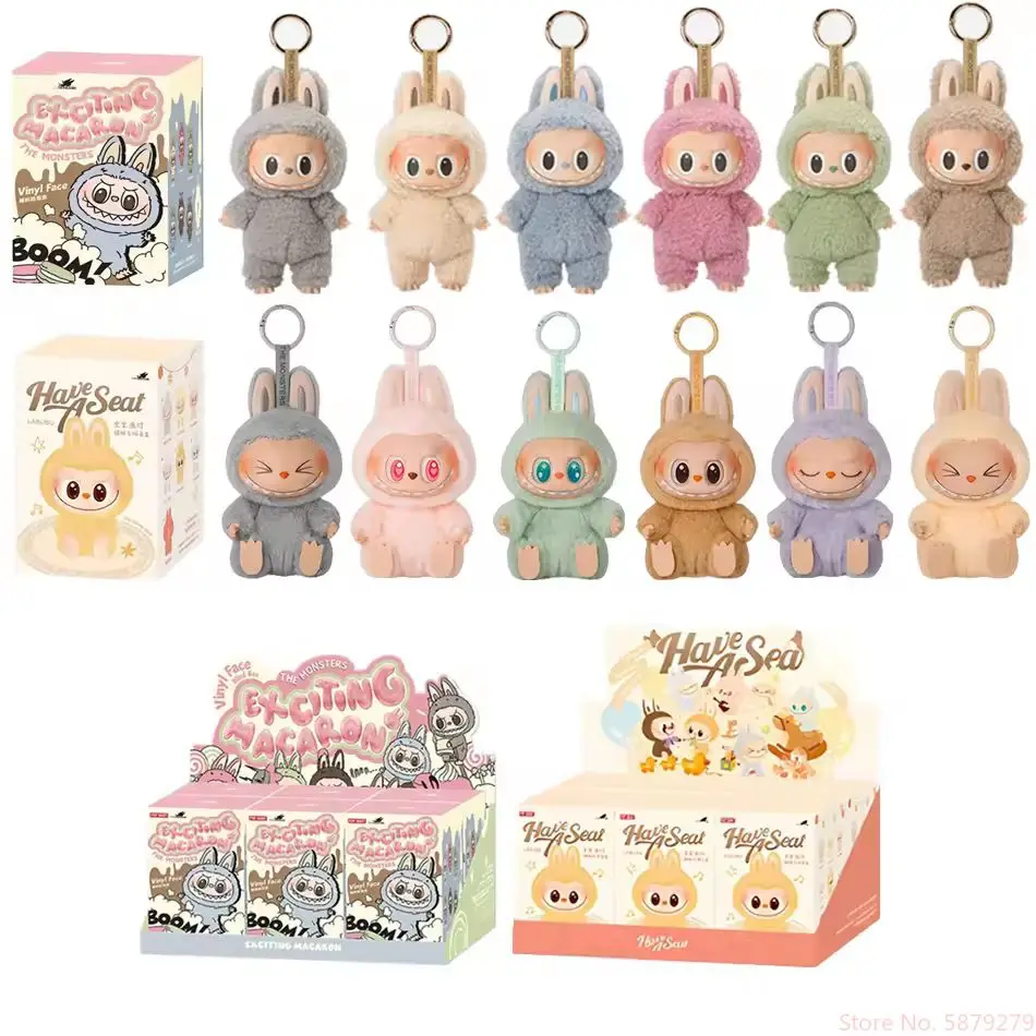Labubu Macaron Sit Party Vinyl Face Blind Box – 1st & 2nd Gen Plush Doll, Decorative Surprise Collectible Gift 6