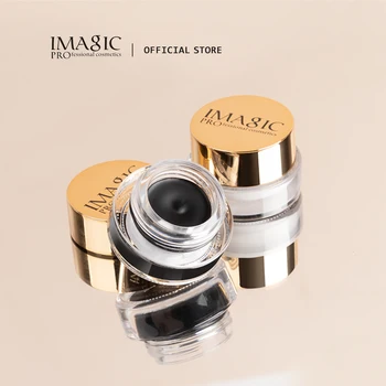 IMAGIC-2 색 전문 블랙 아이 라이너 크림, 브러시가 피지 않는 방수 빠른 건조 오래 지속되는 여성 화장품