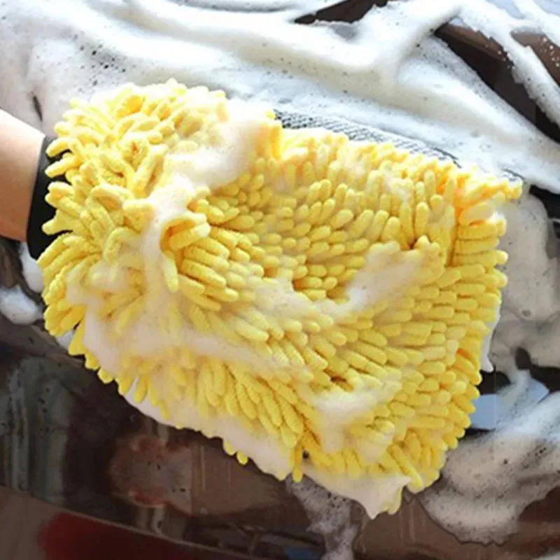 Car cleaning gloves Microfiber car mitt Microfiber cleaning gloves Microfiber washing gloves Microfiber gloves 1pc Waterproof Car Wash Microfiber Chenille Gloves Thick Car Cleaning Mitt Wax Detailing Brush Auto Care Double-faced Glove