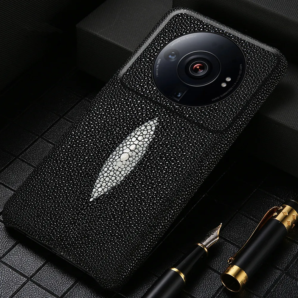 

Genuine Stingray Leather Case for Xiaomi Mi 13 12S Ultra 12T Pro 12X 11 12 Lite Poco X4 F3 F4 GT Real Pear Fish Armor Cover