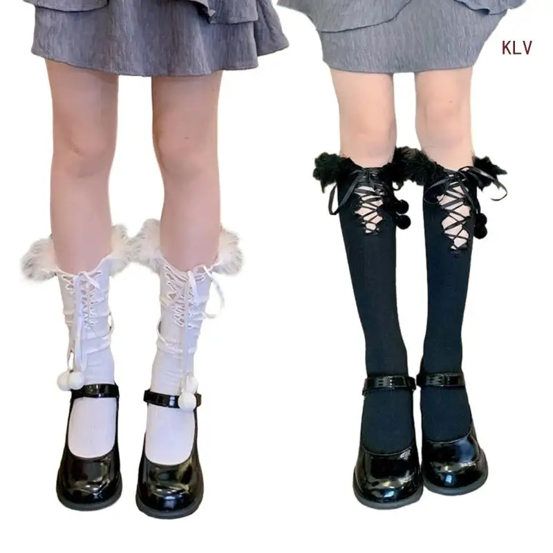 

Womens Ruffle Socks Calf Socks Feather Trim Socks Thin Middle Tube Stockings Summer Breathable Thin Socks