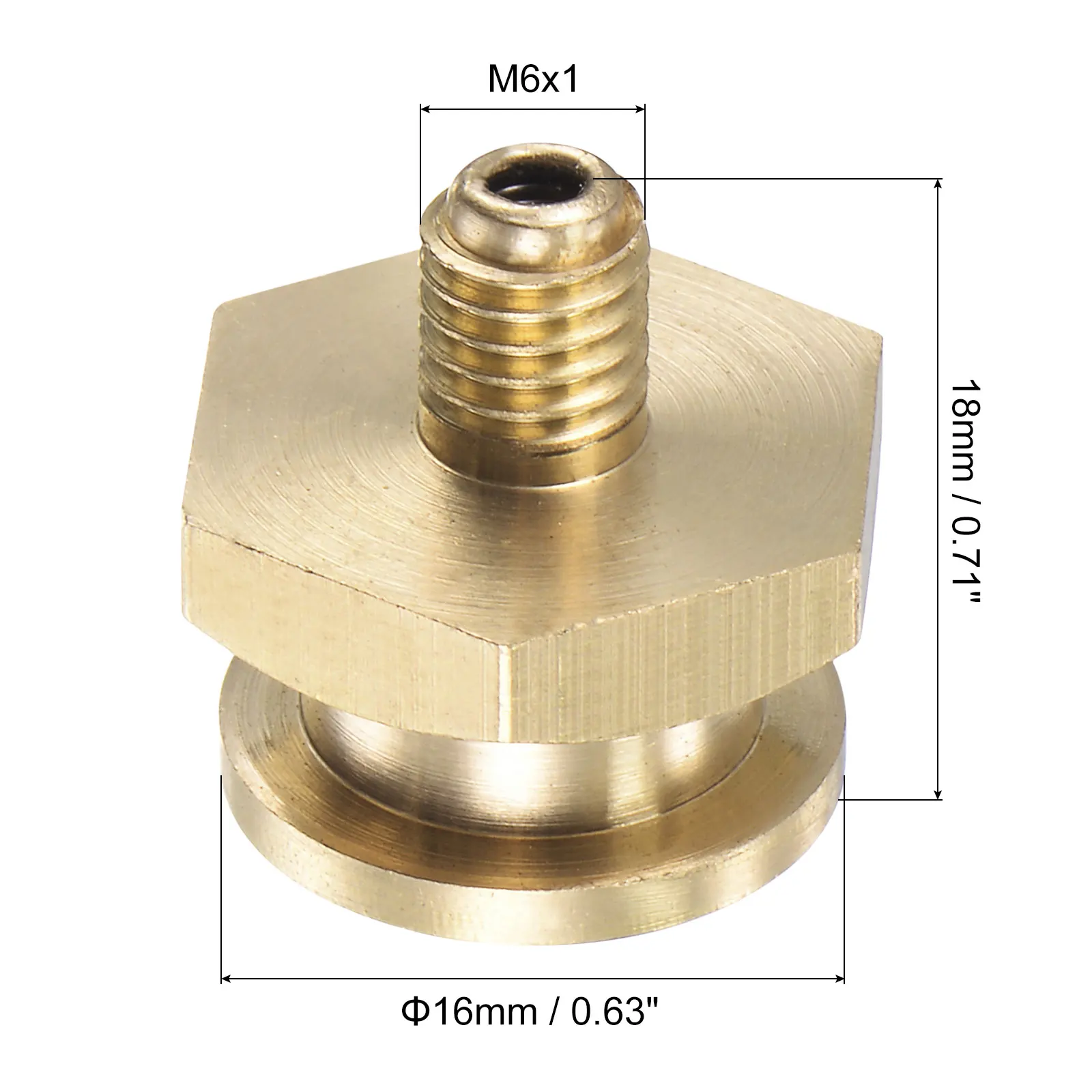 Uxcell Brass Push Button Grease Oil Cup M6x1 Male Thread Ball Oiler for Lubrication System 2
