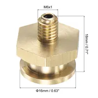 Uxcell Brass Push Button Grease Oil Cup M6x1 Male Thread Ball Oiler for Lubrication System 2