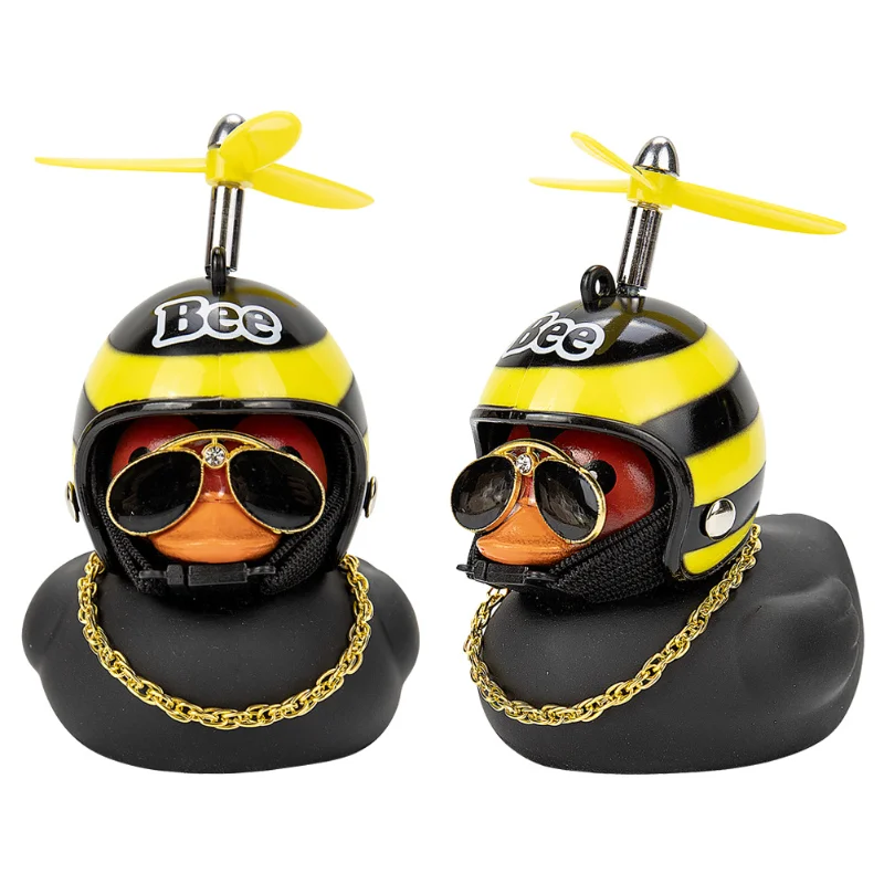 

Car Cute Little Yellow Duck With Helmet Propeller Wind-breaking Duck Auto Internal Decoration Car Ornaments Accessories Kids Toy