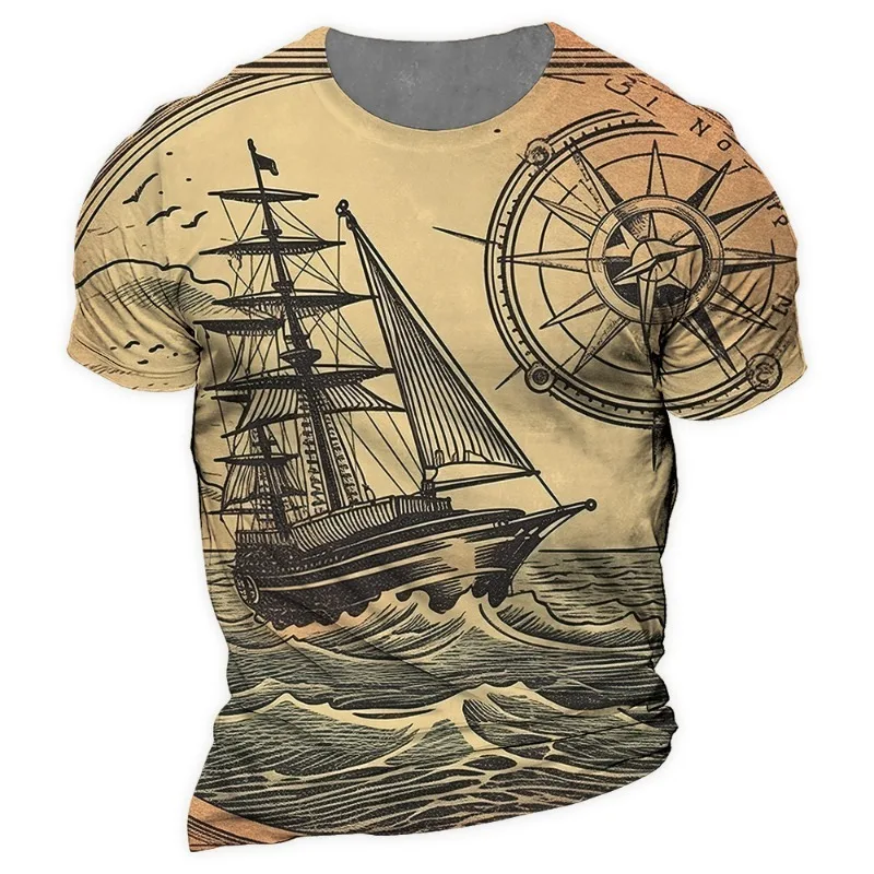 

Vintage Compass Graphic 3D Printed T Shirt Oversized Haikyuu Graphic Short Sleeve Onlyfans Men's Cothing Y2k Kanye Ropa T-Shirt