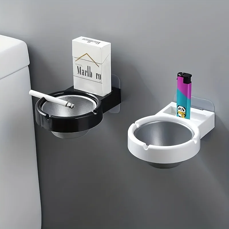 Stainless Steel Ashtray Windproof Minimalist Design For Home Office Indoor/Outdoor Use Smokeless