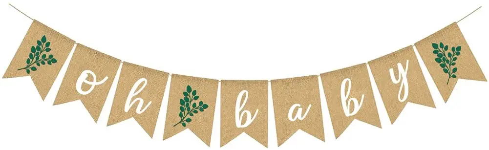 

Зелень Baby Shower Oh Baby джутовый баннер листья эвкалипта гирлянды растения пол нейтральное украшение для вечеринки