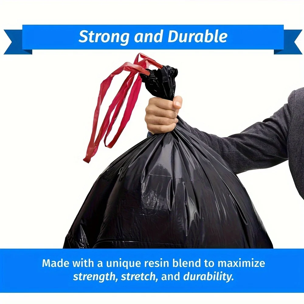 Disposable Trash Bags 1 Roll 15pcs Extra-Large 35-Gallon Foldable Multi-Purpose Home Outdoor Car Kitchen