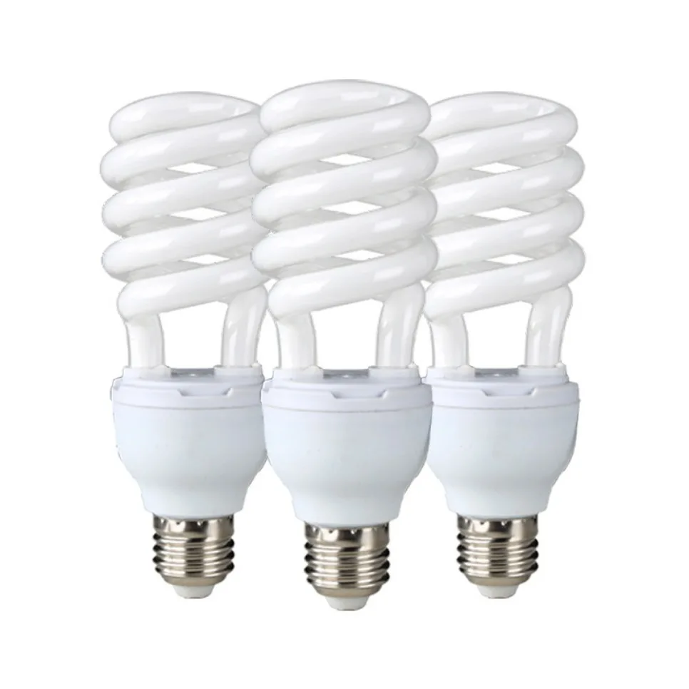 Bombilla fluorescente en espiral, 5W/45W, 2700K, luz diurna, enchufe E27, ahorro de energía para estudio, fotografía, vídeo, iluminación, CA 220V