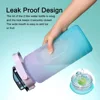 2 Liter Water Bottle Gym Water Bottle Gradient Color Sport Water Bottles with Time Marker Frosted Plastic Cup Bounce Lid Fitness 4
