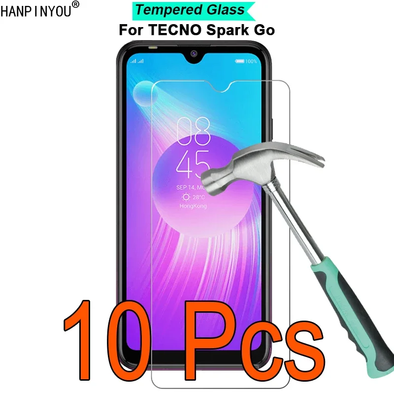 

Закаленное стекло для TECNO Spark Go 2024 2019 2020 2021 2022 2023 9H 2.5D, 10 шт./партия, пленка для экрана, защитная пленка