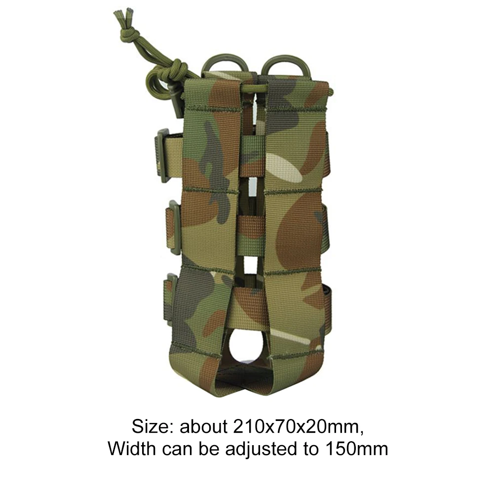 Pochette Cabaia MEQI MOLLE Porte-bouteille D'eau Pour Sac U00e0 Dos, Pochette Tactique Pour Voyage, Randonnu00e9e, Cyclisme Avec Crochet En Mu00e9tal (noir 01 Porte Gourde Randonnée