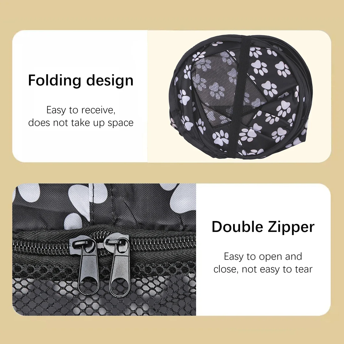 Indoor Outdoor Foldable Portable Pop Up Pet Carrier Tent with Mesh Window Zippered Door for Small Dog Cat Travel