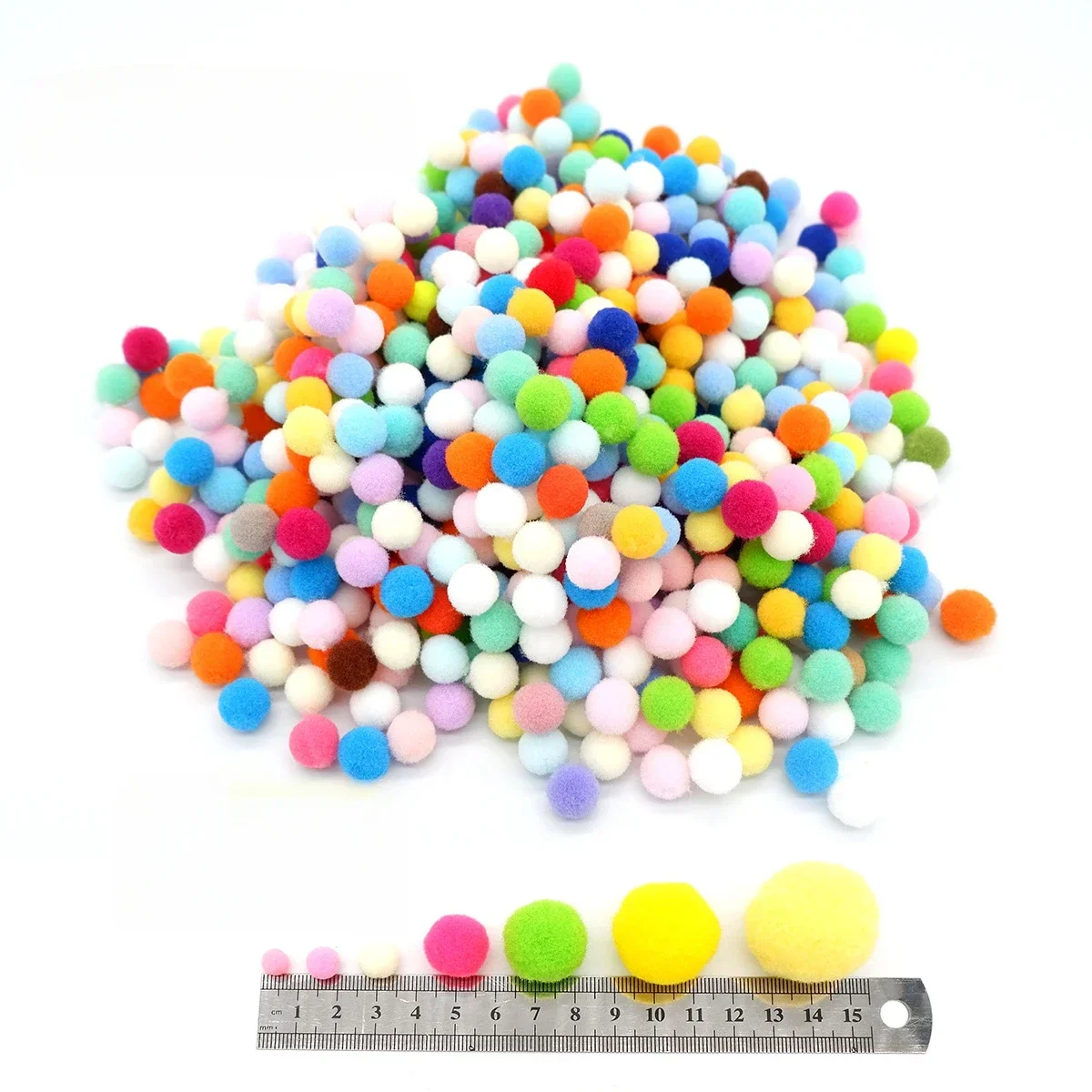 Children's Toys Pompons Needlework 10/15/20/25mm High Elastic Pompom Ball DIY Glue Sewing DIY Hobby Pompon 100 Pcs/bag craft supplies pom poms craft supplies