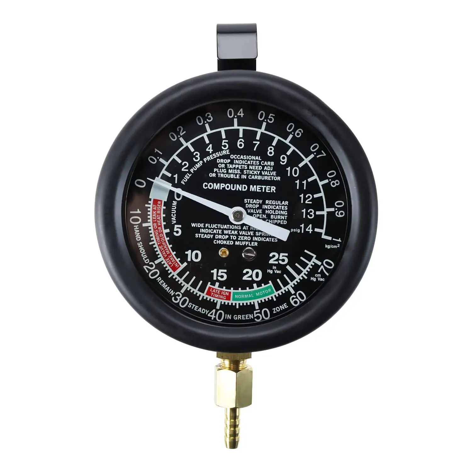 Engine Vacuum Pressure Tester, Car Engine Vacuum Fuel Pump&Vacuum Tester Gauge Carburetor Pressure Diagnostics Leakage Tester 6