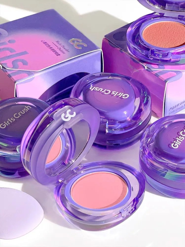 GirlsCrush Bicolor Cheek Blush Matte Powder Brightening Oilcontrol Disk Inflation Atmosphere Contraction Expansion Color