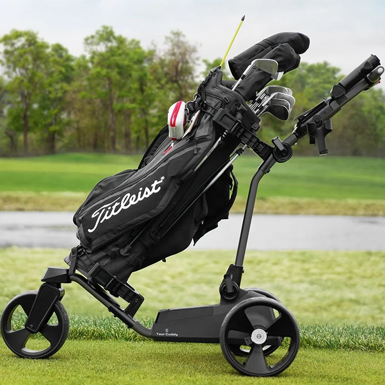 Cheap Easy Folding Green Golf Ground Use Electric Golf Trolley Super Push Bag Cart