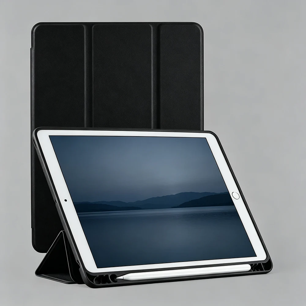 Magnetic Flip Smart Cover with Soft Silicone Shell