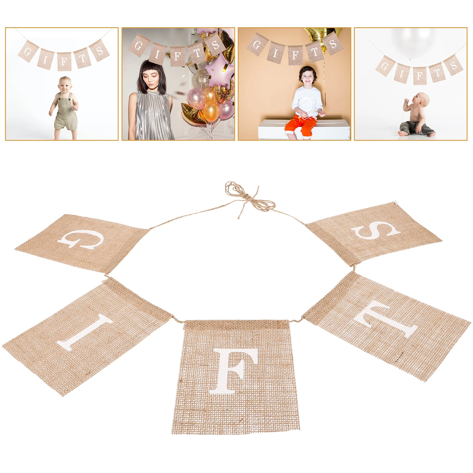 

Square Flag Party Festival Banner Decoration Bunting Delicate Hanging Ornament Linen Baby
