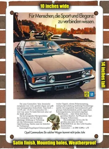 

Металлический знак-1972 Opel командор GS Германия-10x14 дюймов