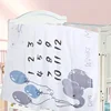 1 Set Baby Monthly Record Growth Milestone Blanket Newborn Photography Props Accessories Cartoon Printing Background 3