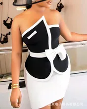 

Spot 2022 New Tube Top Contrast Color Two-piece Women's Fashion Two-piece