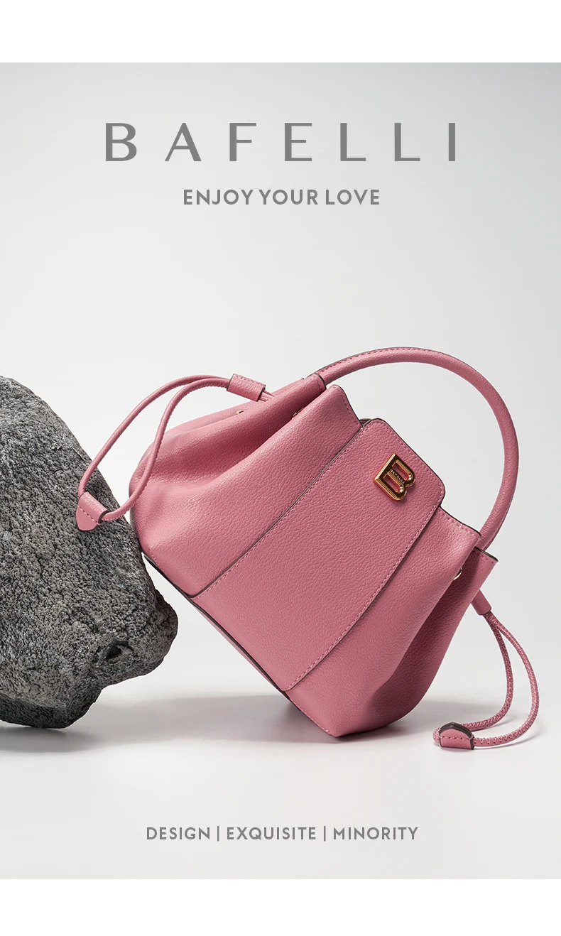 View of soft shoulder bag on model