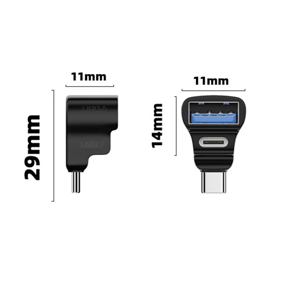 USB-C & USB-A 180° U-Shaped Adapter - 20Gbps, 8K 60Hz