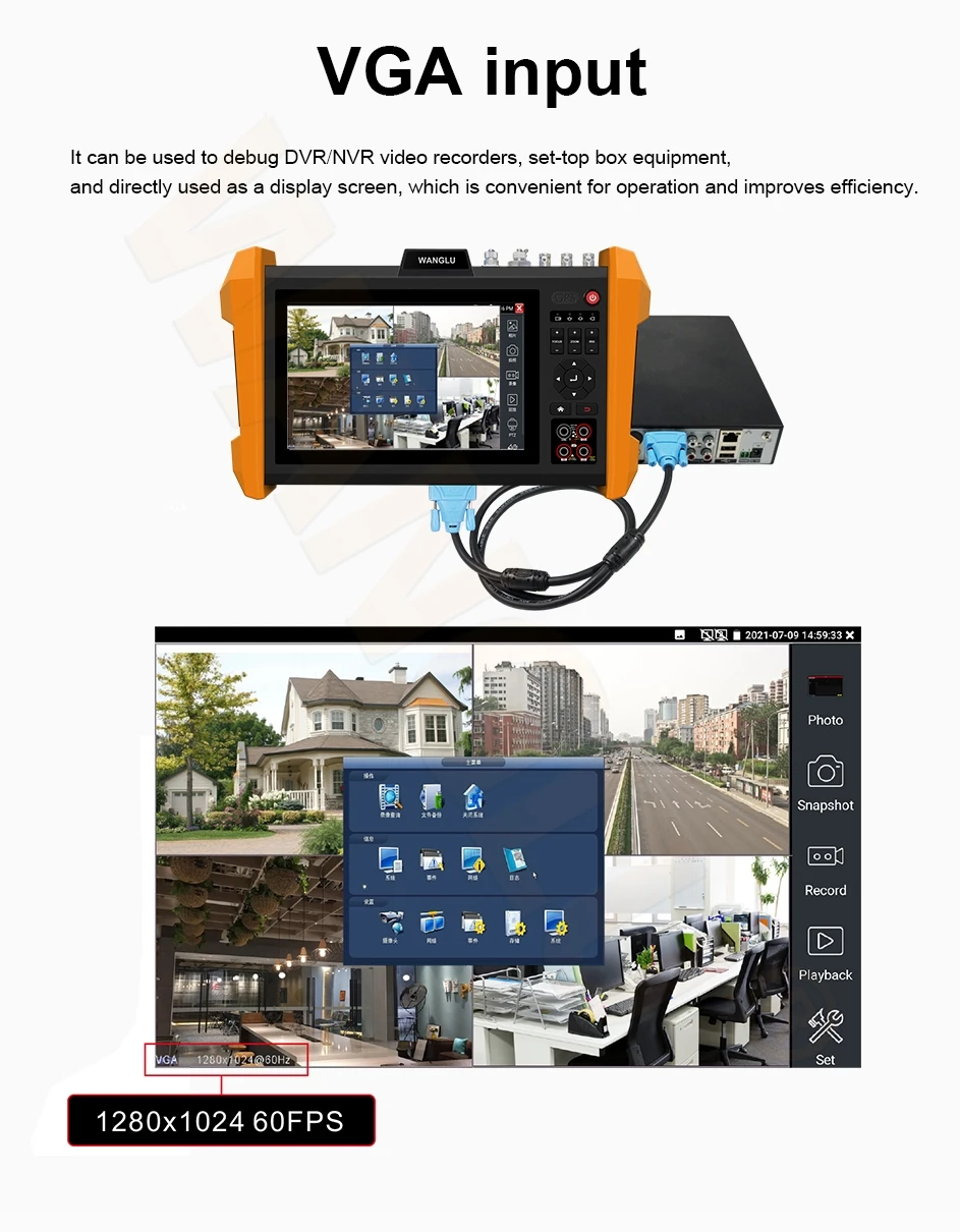 IPC Tester Monitor for AHD CVI TVI SDI Camera cctv camera tester