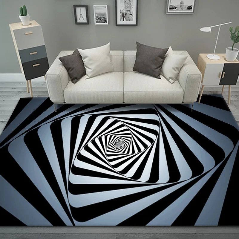 

3D Vortex Illusion Carpet Entrance Door Floor Mat Abstract Geometric Optical Doormat Non-slip Floor Mat Living Room Decor Rug