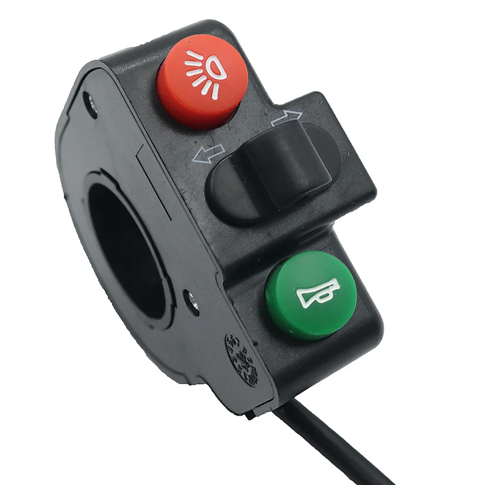 3In1 E-bike Scooter 22mm Handlebar Switch Horn Turn Signal On/Off Button Switch 5PIN Waterproof Plug Cycling Accessories
