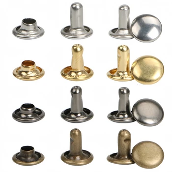 100Sets 5-10mm Metal Double Cap Round Rivets Stud Collision Nail For Leather Repair Shoes Bags Belt Clothing Accesso DIY Crafts