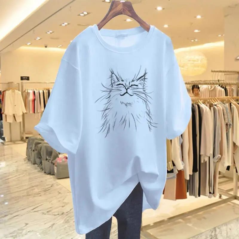 Nora | Women’s Whimsical Cat Print Relaxed Shirt main image 0
