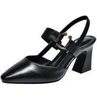 Cresfimix Zapatos De Mujer Women Sweet Pointed Toe Yellow Pu Leather Slip on 5cm High Heel Shoes for Summer Office Party A9168 - Image 5